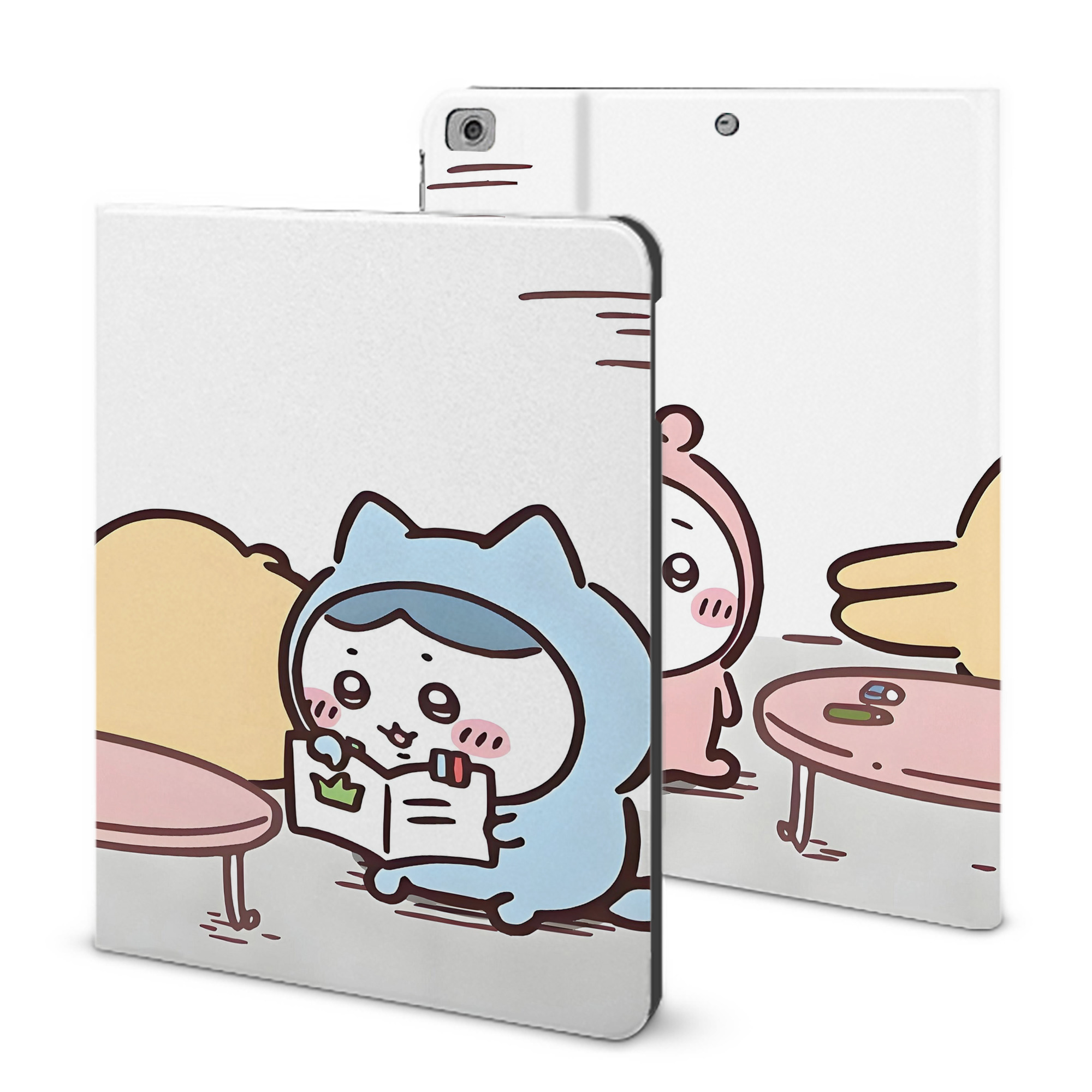 （画像用） ちいかわ Chii-kawa IPad ケース ブック型 PUレザー TPU 耐衝撃 軽量 薄型 ペン収納なし 全面保護 IPad 各モデル対応
